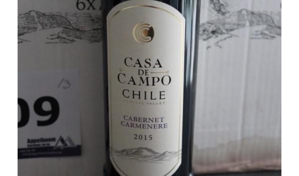 17 flessen à 75cl rode wijn Casa De Campo, Chili, 2015